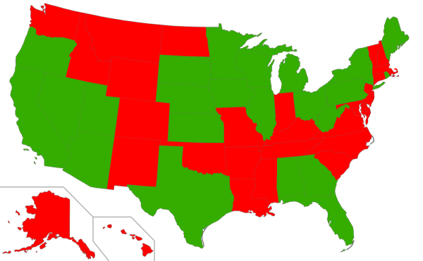 Map of states with laws on bedbugs